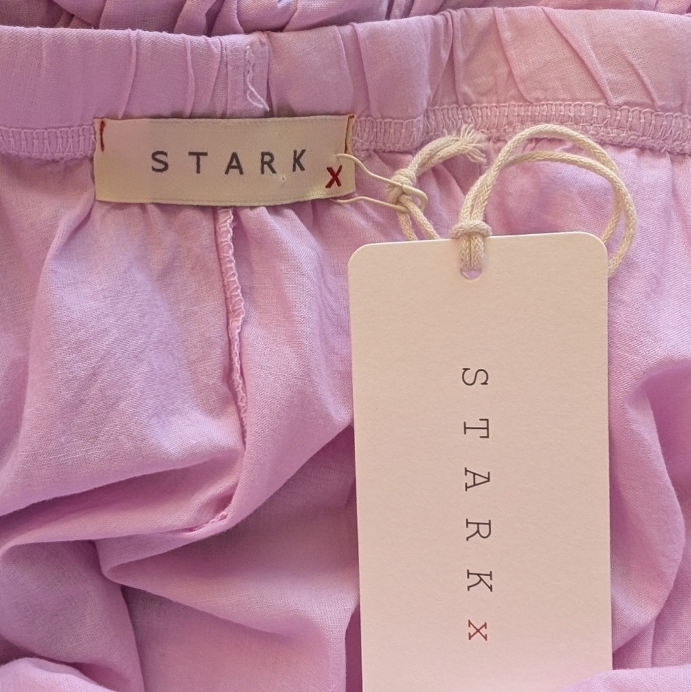 Stark X Let's Party Poplin Top 100% Cotton Pink Mist Large NWT - Picture 4 of 7